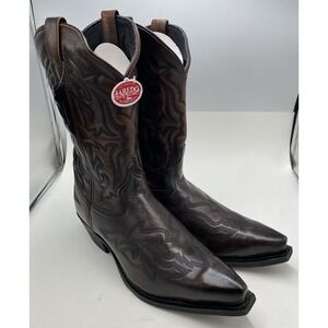 Laredo Men's Hawk Embroidered Snip Toe Cowboy Western Boots 6862 Brown Size 12EW